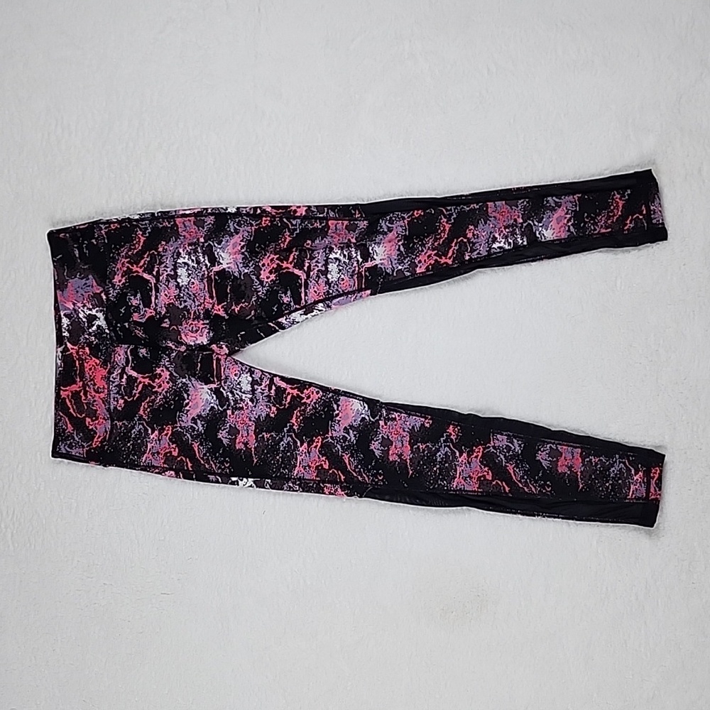 Lululemon Pink & Black Lightning Bloom Leggings